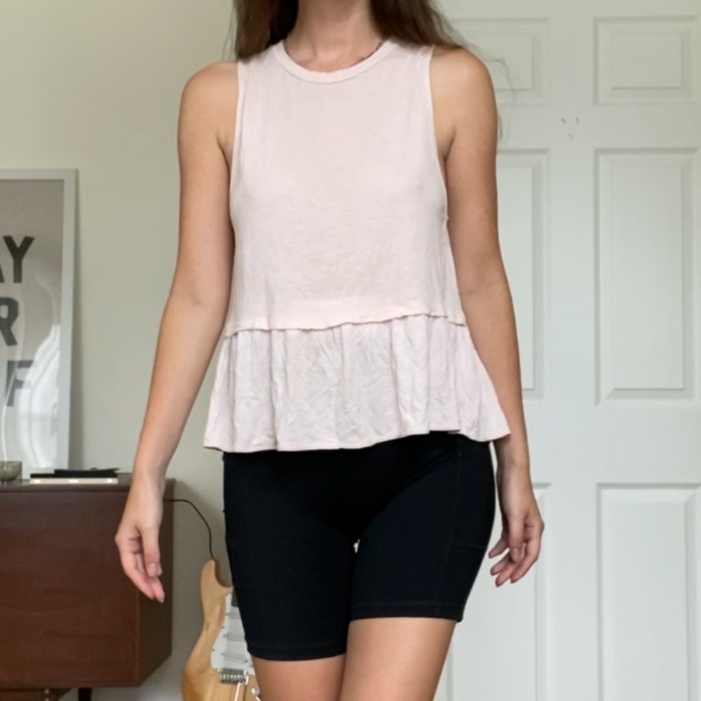 Aritzia pink tank blouse
